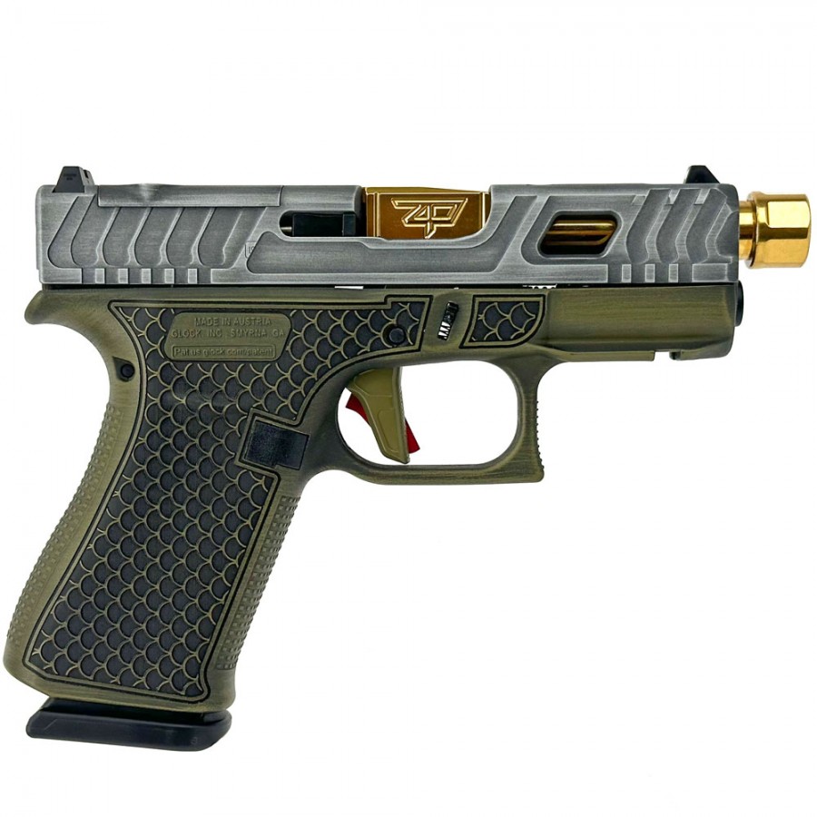 GLOCK 43X GREEN TARPON THREADED GOLD BARREL | Modern Warriors