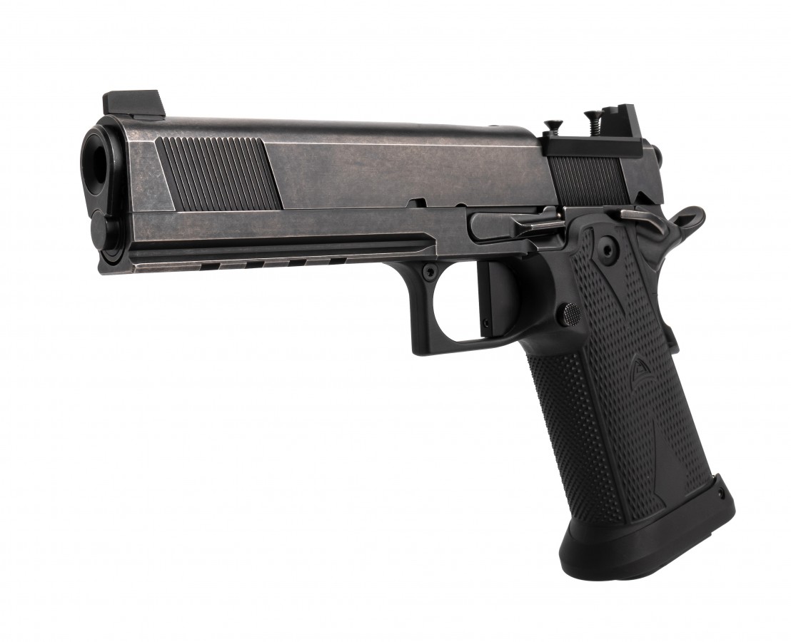 ALCHEMY CUSTOM WEAPONRY QUANTICO HI-CAP FULL RAIL (9MM) GOVERNMENT MODEL  OPTICS READY (VINTAGE CLASSIC FINISH/BLACKOUT) | Modern Warriors