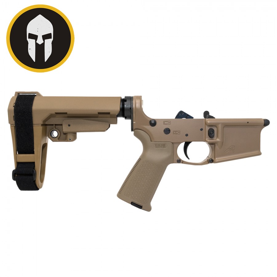 AERO PRECISION PISTOL MARKED AR15 COMPLETE LOWER WITH MOE GRIP AND SBA3