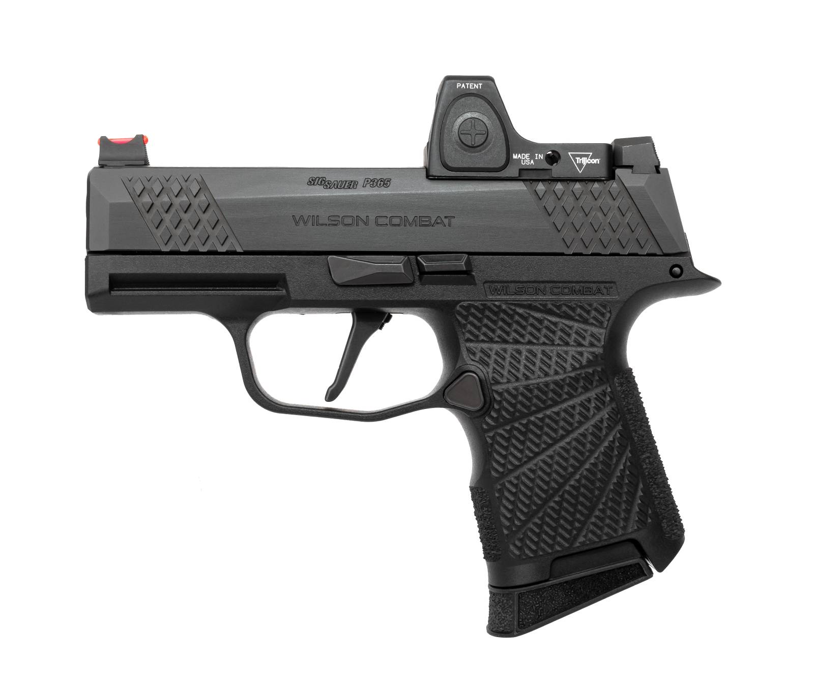 Wilson Combat Wc P365 9mm Black Frame With Action Tune Straight Trigger And Trijicon Rmrcc 