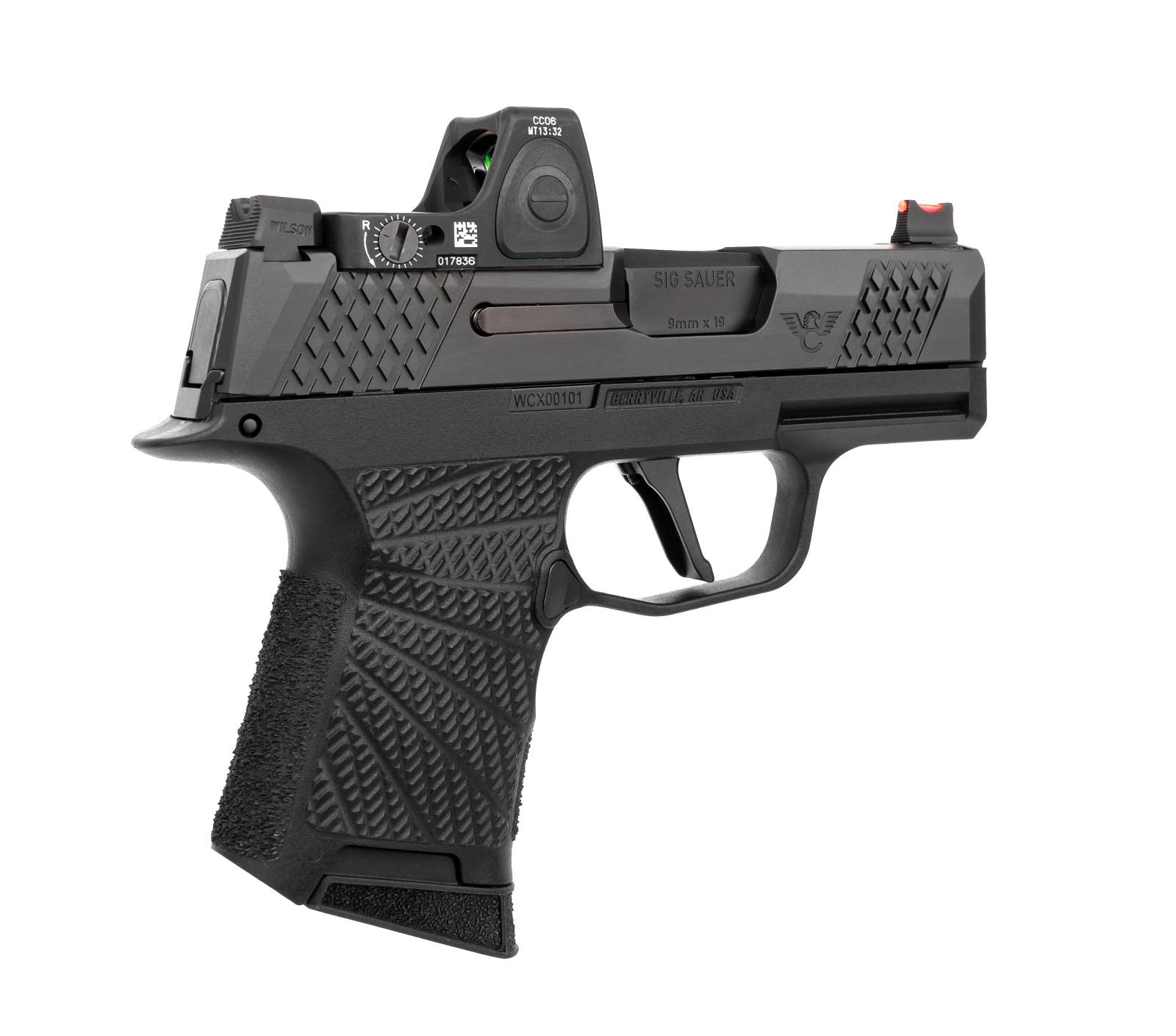 Wilson Combat Wc P365 9mm Black Frame With Action Tune Straight Trigger And Trijicon Rmrcc 